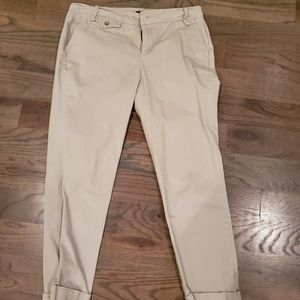 Khaki crop pants